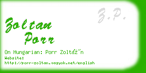 zoltan porr business card